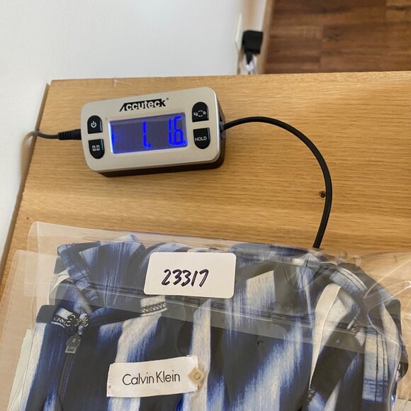 Calvin Klein Jumpsuit Womens 10 Blue Tank Stretch Wide Leg Smocked Waist Casual - Picture 12 of 12